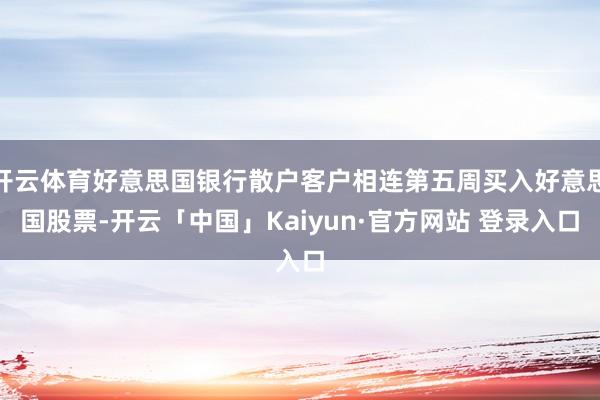 开云体育好意思国银行散户客户相连第五周买入好意思国股票-开云「中国」Kaiyun·官方网站 登录入口