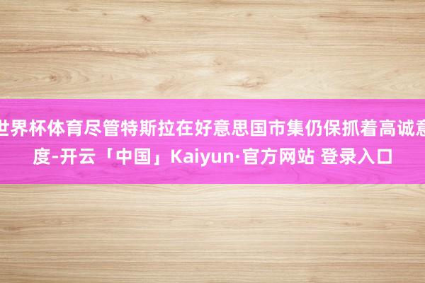 世界杯体育尽管特斯拉在好意思国市集仍保抓着高诚意度-开云「中国」Kaiyun·官方网站 登录入口