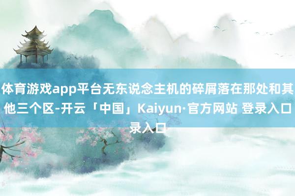 体育游戏app平台无东说念主机的碎屑落在那处和其他三个区-开云「中国」Kaiyun·官方网站 登录入口