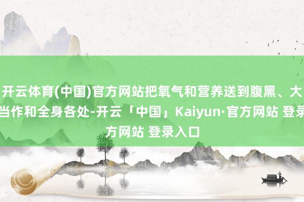 开云体育(中国)官方网站把氧气和营养送到腹黑、大脑、当作和全身各处-开云「中国」Kaiyun·官方网站 登录入口