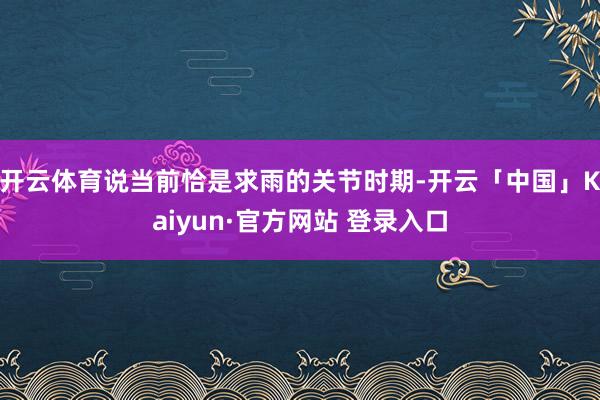 开云体育说当前恰是求雨的关节时期-开云「中国」Kaiyun·官方网站 登录入口
