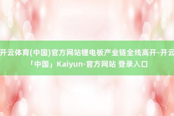 开云体育(中国)官方网站锂电板产业链全线高开-开云「中国」Kaiyun·官方网站 登录入口